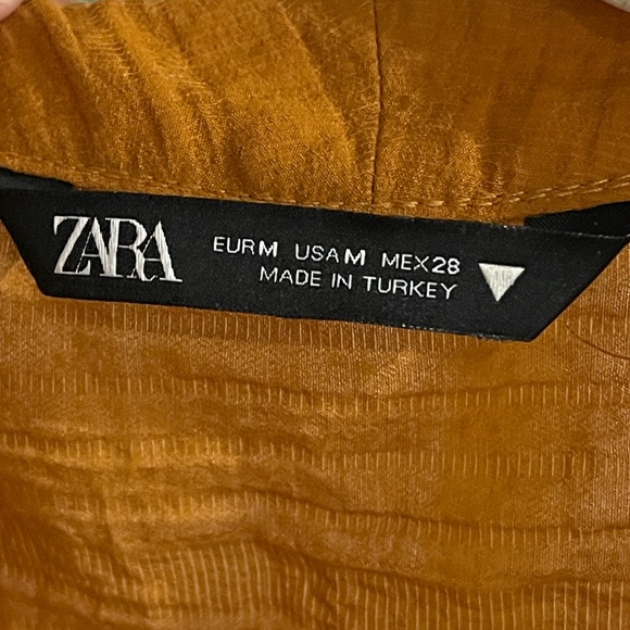 Zara tie blouse in burnt orange, size M. - Picture 4 of 4